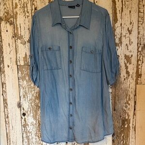 a.n.a Light Blue Casual Button Down Shirt